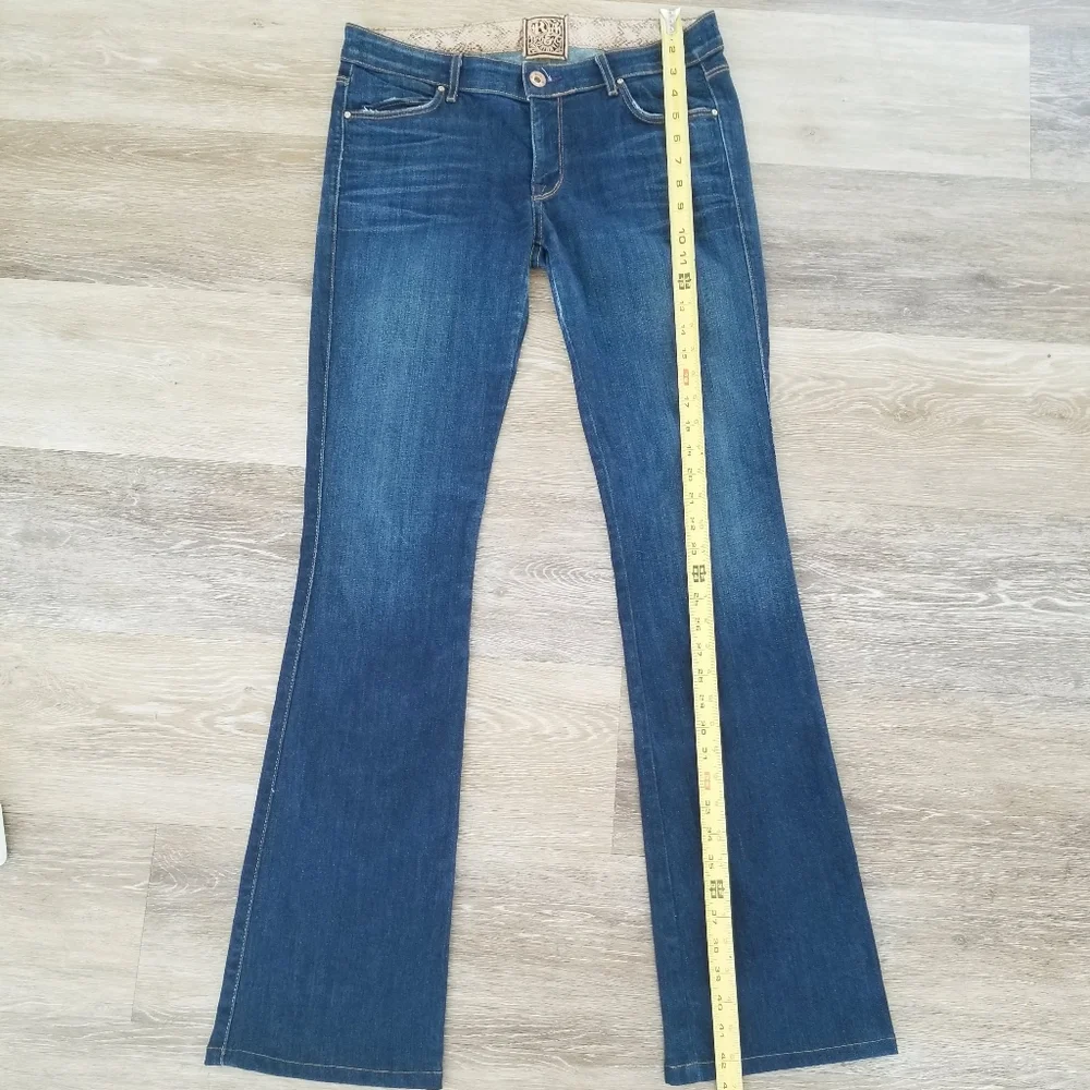 Rich & Skinny Storm Dark Blue Boot Cut Flare Denim Jeans Long Stretch USA made - Picture 7 of 14
